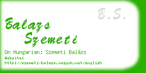 balazs szemeti business card